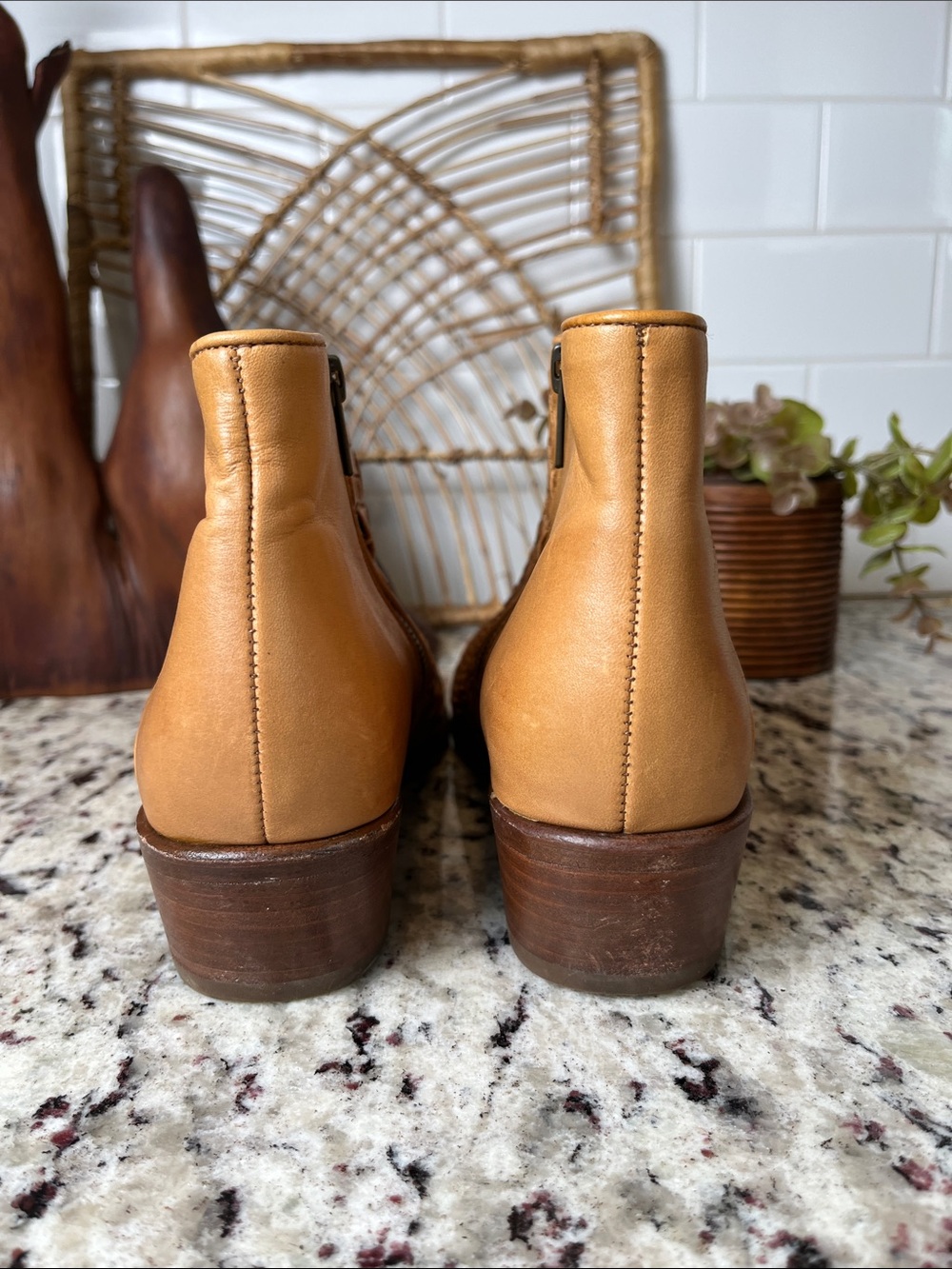 Frye Woven Leather Ankle Booties in Tan - Picture 9 of 14